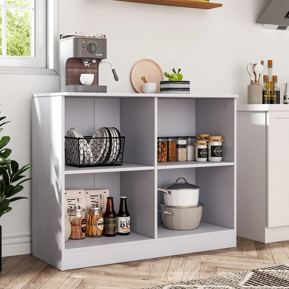 

Customizable Sideboard Cabinet with Open Shelves for Living Room Garden Kitchen Bedroom