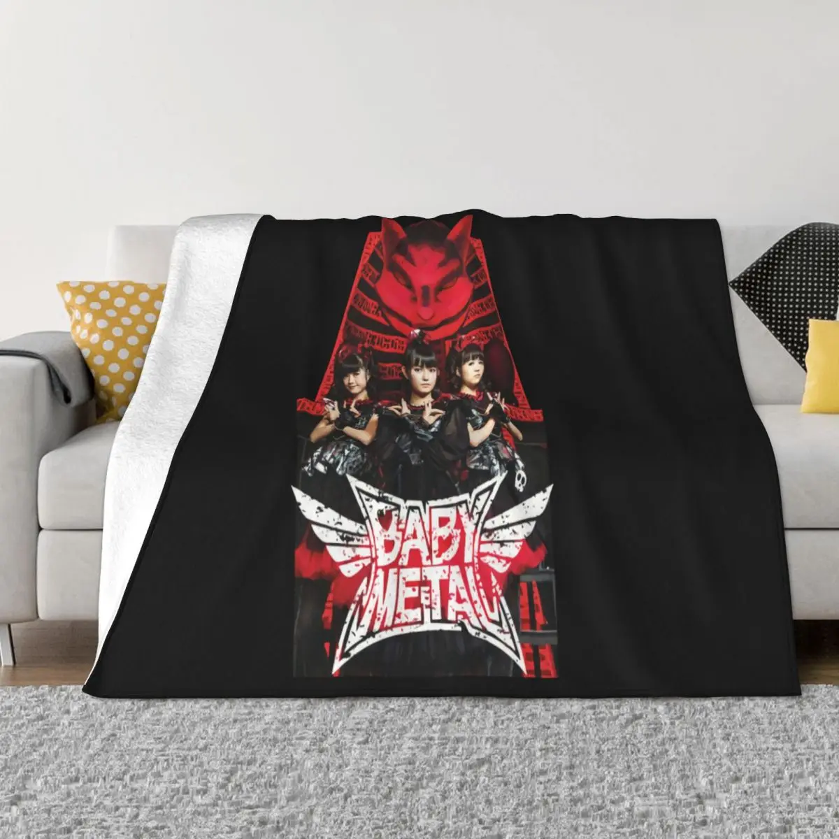 New Babi Metal Japanese Metal Band Music Legend M 2Xl Child Designing Child Men Solid Color Many Colors Humor Throw Blanket