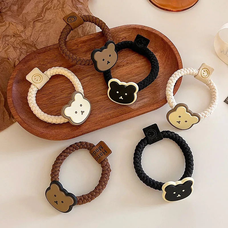 

Simple Bear Charms Hair Rope Cute Animal High Elastic Hair Ties Girls Ponytail Holder Scrunchies Daily Headwear