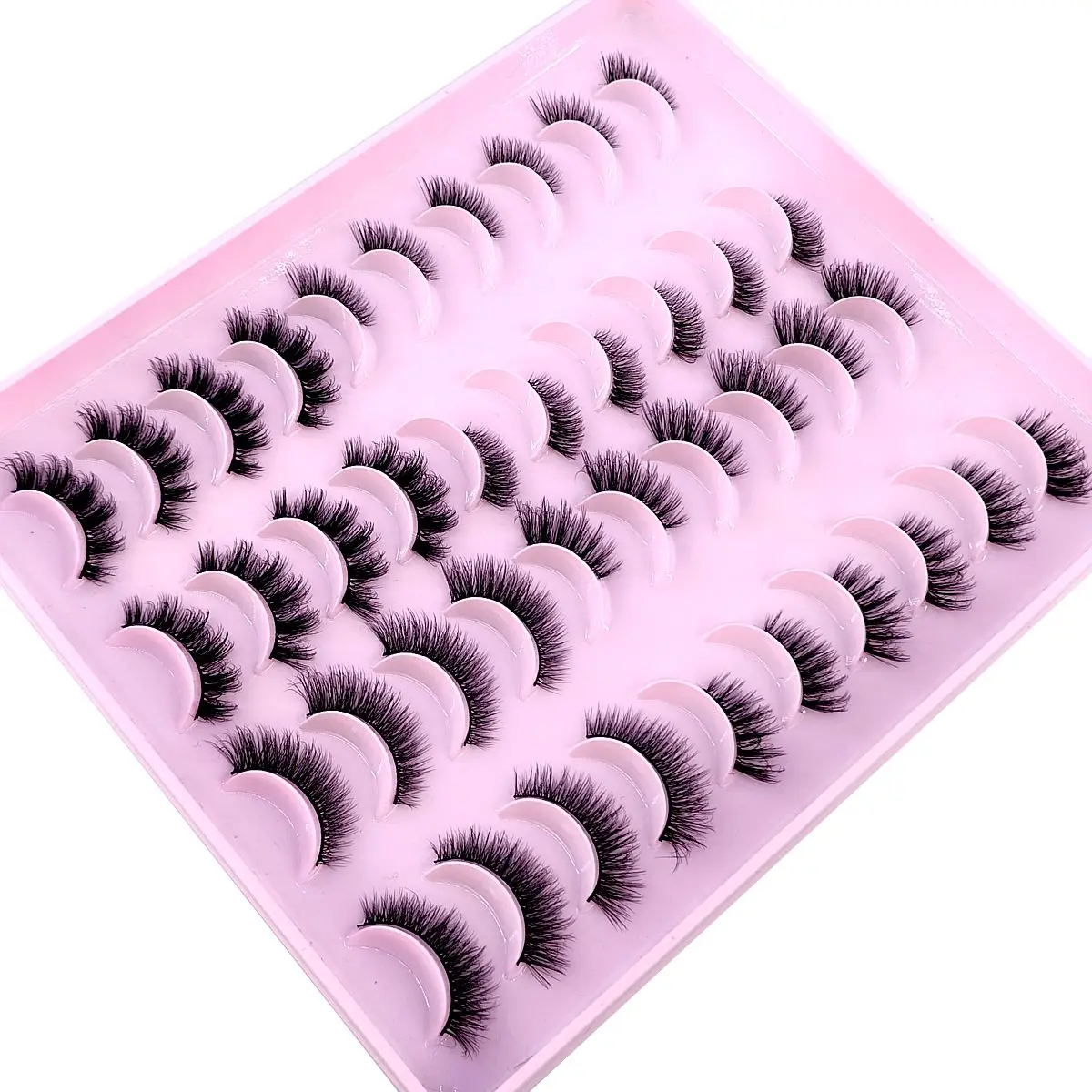 New 20 pairs natural thick false eyelashes half+full eye mix long makeup 3d faux mink eyelashes extension eyelashes for beauty