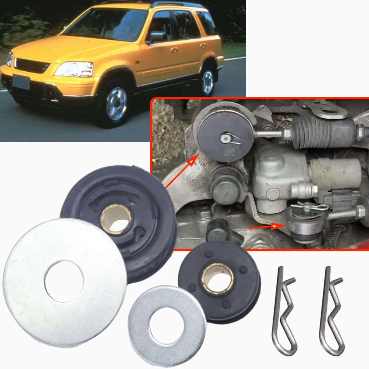 

For Honda CR-V 1997-2018 Shifter Cable Bushing Upgrade Kit Washer Cotter Pin/Clip Manual Transmission Car Rod End Gearbox Parts