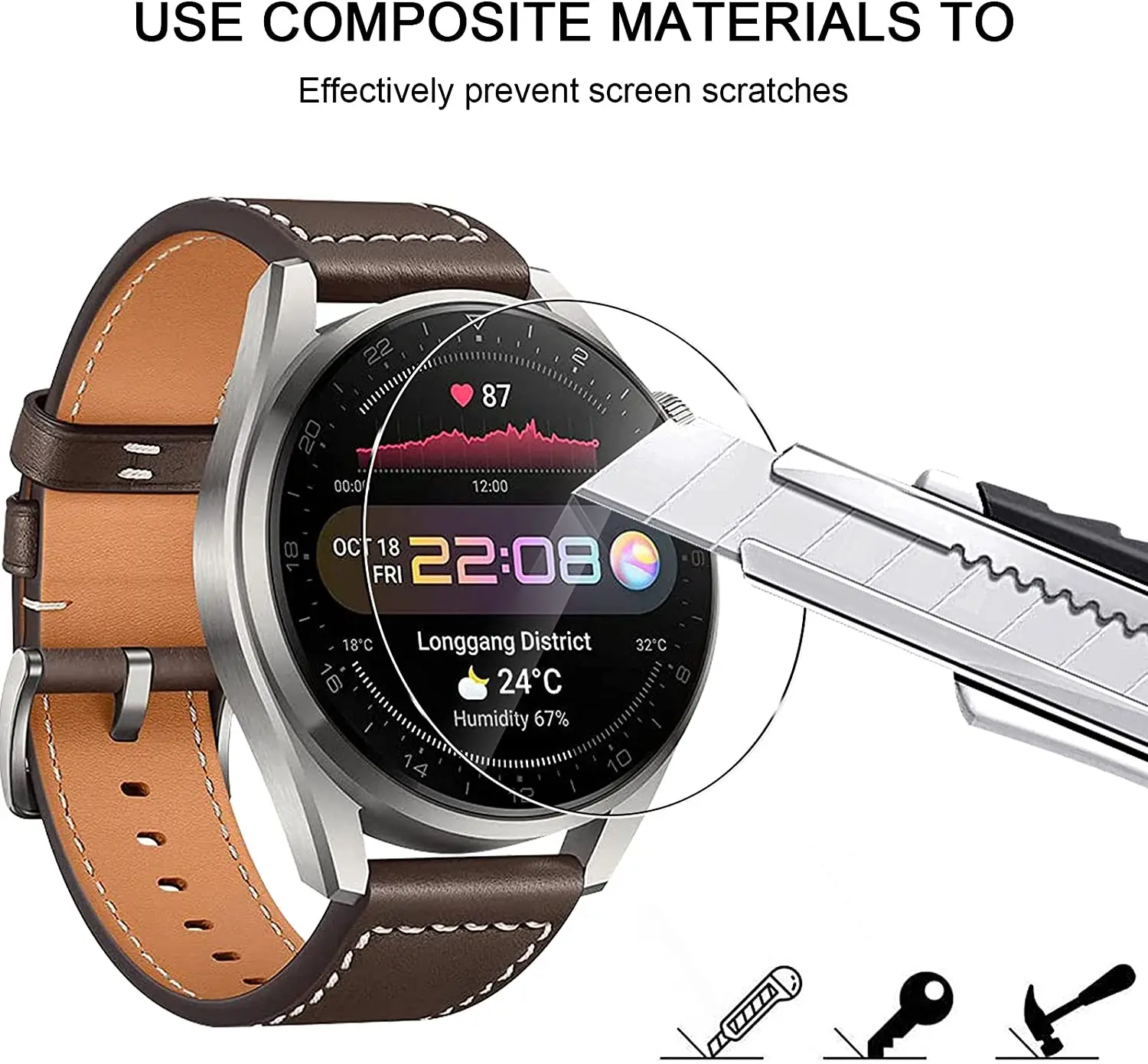 Protector de pantalla de vidrio templado para Huawei Watch 3 Pro, accesorios de reloj inteligente de 48mm y 46mm, película protectora HD