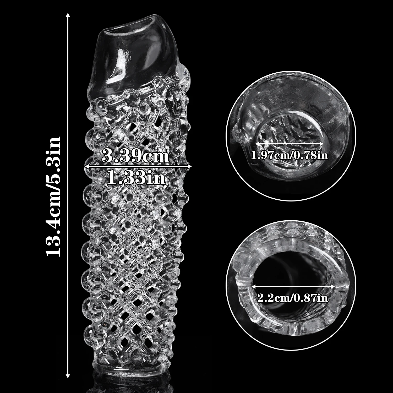 Extension Condom Delay Penis Sleeve Reusable Male Enlargement Men Dot Massage Dildo Cock Ring Vibrating Cover Adult Sex Toys 18 view 6