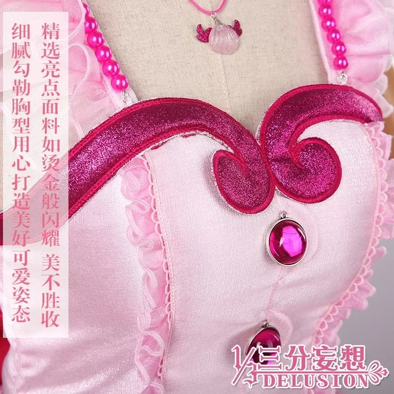 Аниме Русалка Мелодия Пичи Пичи Пик Нанами Люсия Косплей Костюм Прекрасное розовое платье Одежда для ролевых игр M17