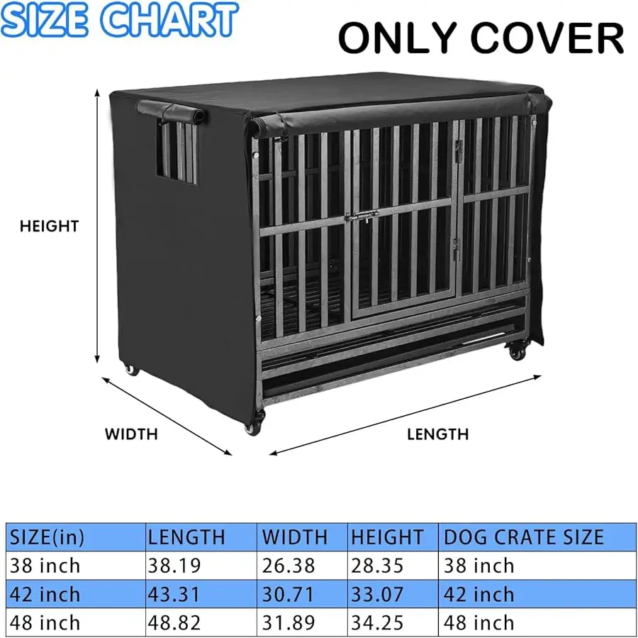 

48 inch Hea y Duty Dog Crate Co ers Durable 600D Polyester Insulated Dog Kennel Co er Soundproof Windproof Rainproof Shading Fit
