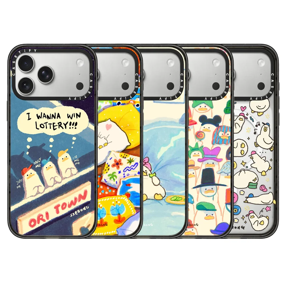 

CASETiFY SSEBONG Duck Lying Flat Daily Series Magnetic Drop-proof Case for iPhone 13 14 15 16 17 Pro Max Air Plus Protect Cover