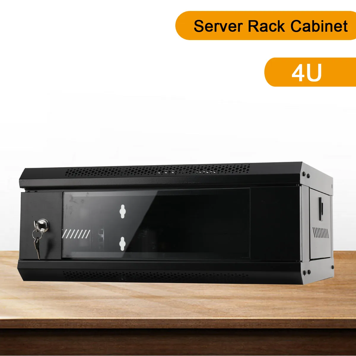4U Server Rack Cabinet Wall Mount Network Rack Enclosure with Locking Black Server Cabinet