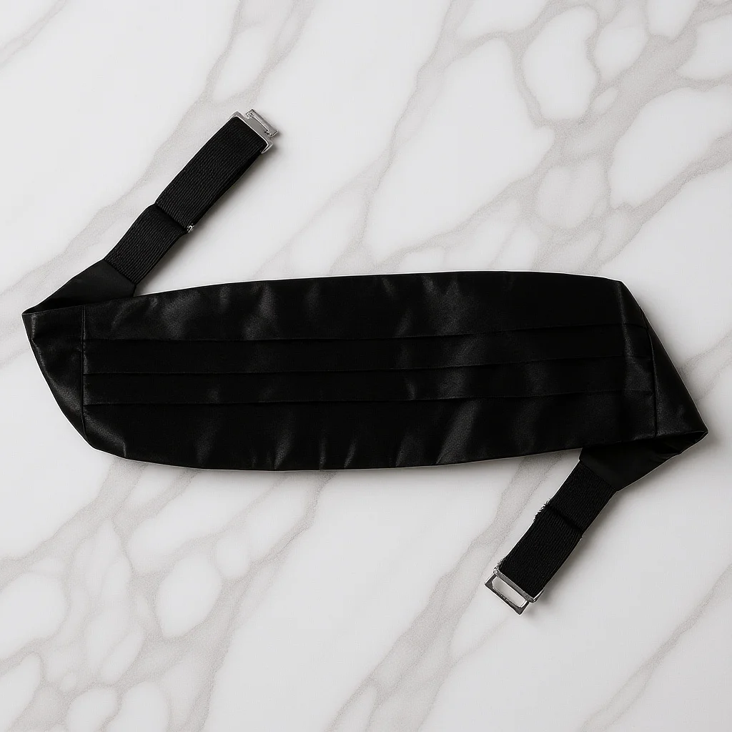 

Satin Adjustable Cummerbund Set Men Silk Bow Tie Pocket Square Wedding Formal Party Accessories Satin Cummerbund