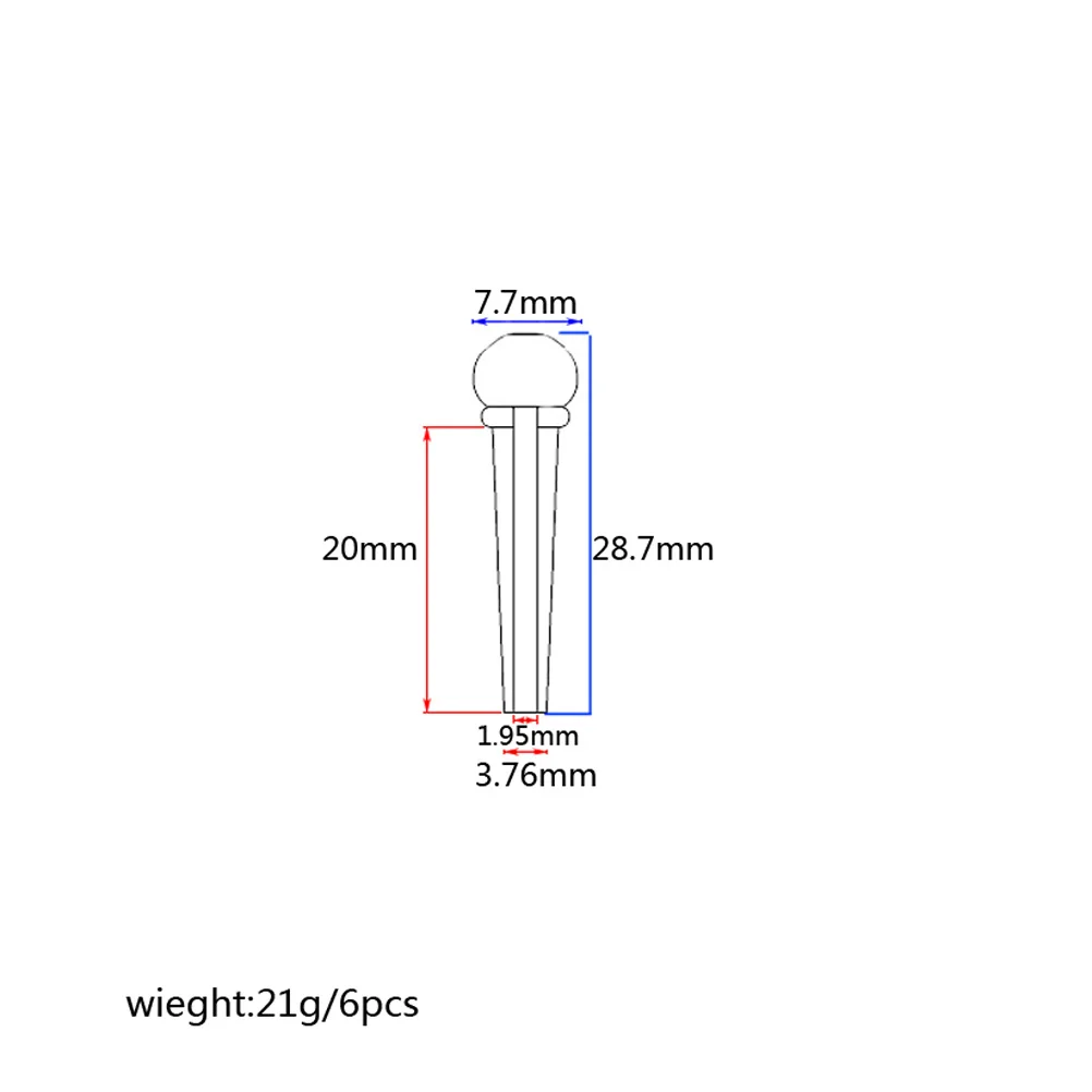 6 pçs pinos de corda de guitarra pinos de ponte de metal de bronze para guitarras folclóricas acústicas substituição forte portamento estável timbre varredura