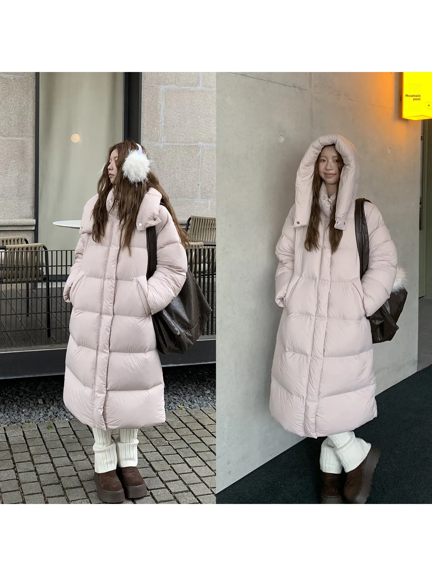 

Женское длинное розовое длинное пальто Red Celebri Studio Jaet 2025 года, новое зимнее теплое пальто прямого кроя, простое пальто для поездок на работу, 90% белое...