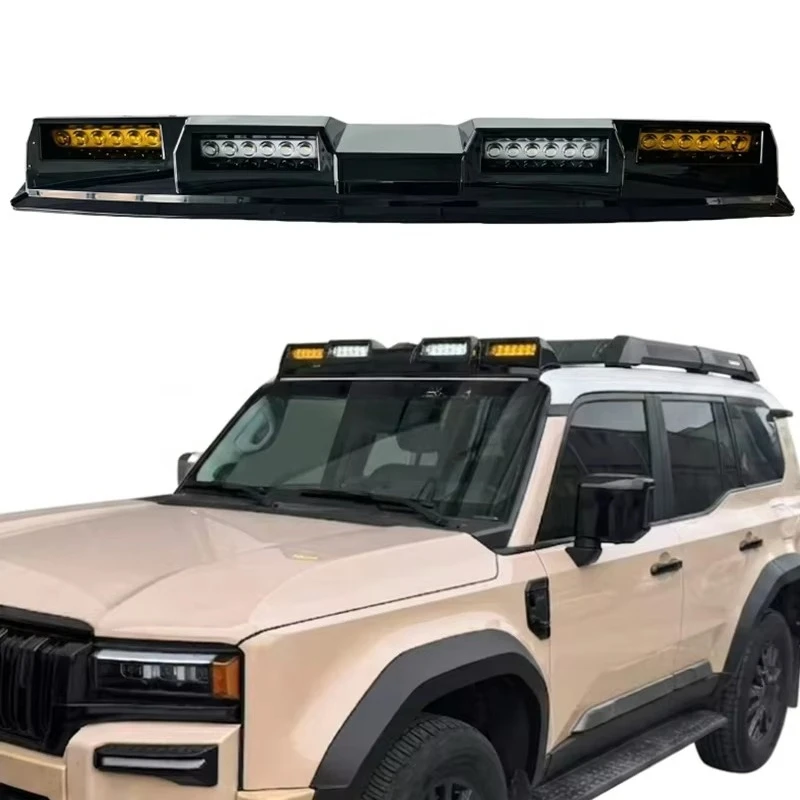 

Modification Roof Light Searchlight 4-Eye Roof Spotlights Roof Top Light Bar Lamp for Land Cruiser Prado LC250
