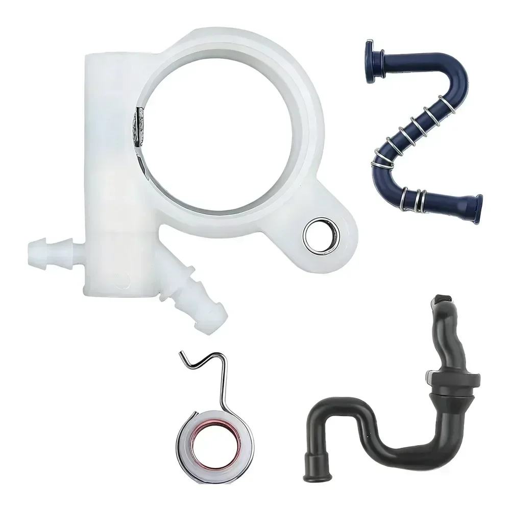 MS251 MS231 Parts White Oil Pump Hose Kit Plastic Material Easy Installation Improves Oil Flow For Chainsaw Repair