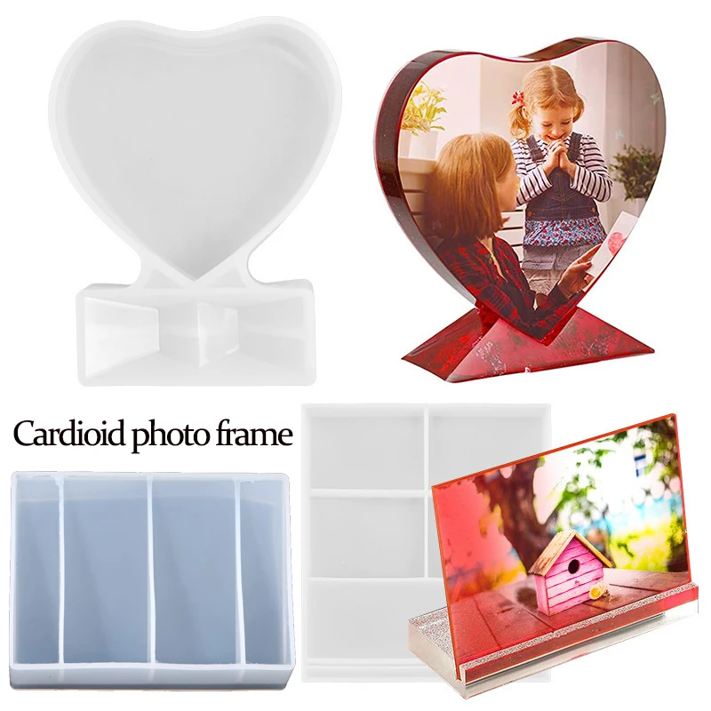 Love Heart Photo Frame Silicone Mold Epoxy Resin Silicone Home Decorative Mould For DIY Epoxy Resin Jewelry Making Accessories