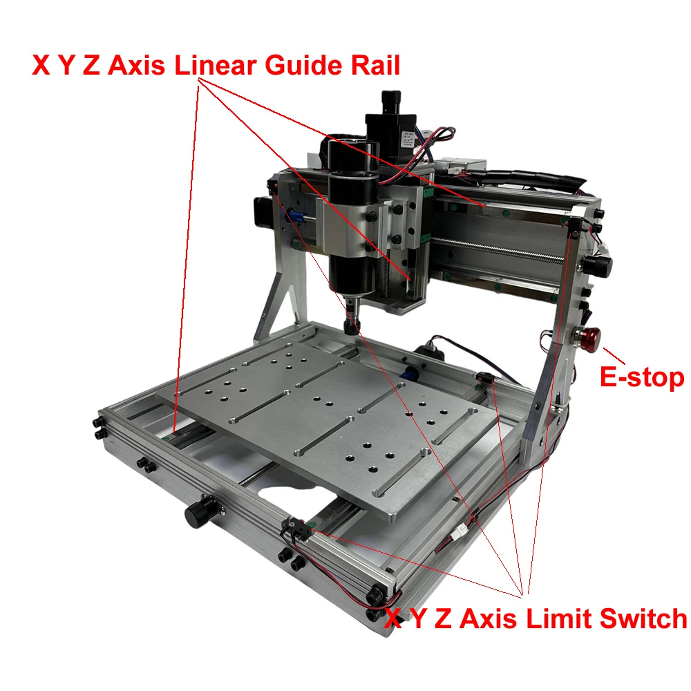 Imagem -02 - Trilho de Guia Linear do Router do Cnc Máquina de Gravura do Cnc do Alumínio Completo Interruptor de Limite 3020 Máquina de Trituração do Pwb Controle de Grbl 500w