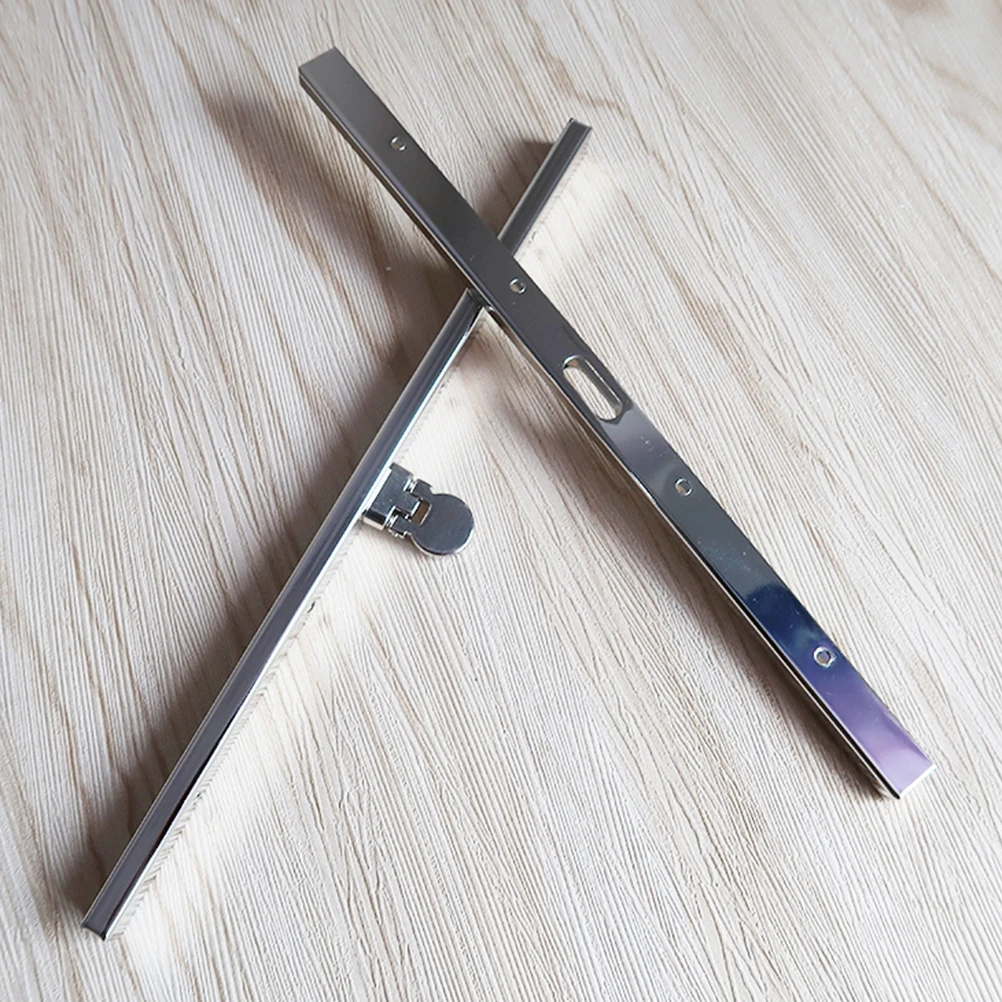 Marco de monedero plateado recto de 11,4 cm, cierre de hebilla de billetera de Metal para hacer bolsos, accesorios para manualidades DIY, marco de monedero