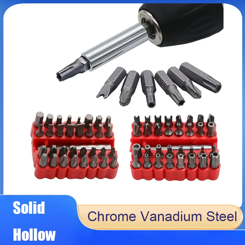 

33pc Security Bit Set Tamper Proof Screwdriver Torx Hex Star Spanner Tri Wing Magnetic Bit Holder Professional Hand Tools