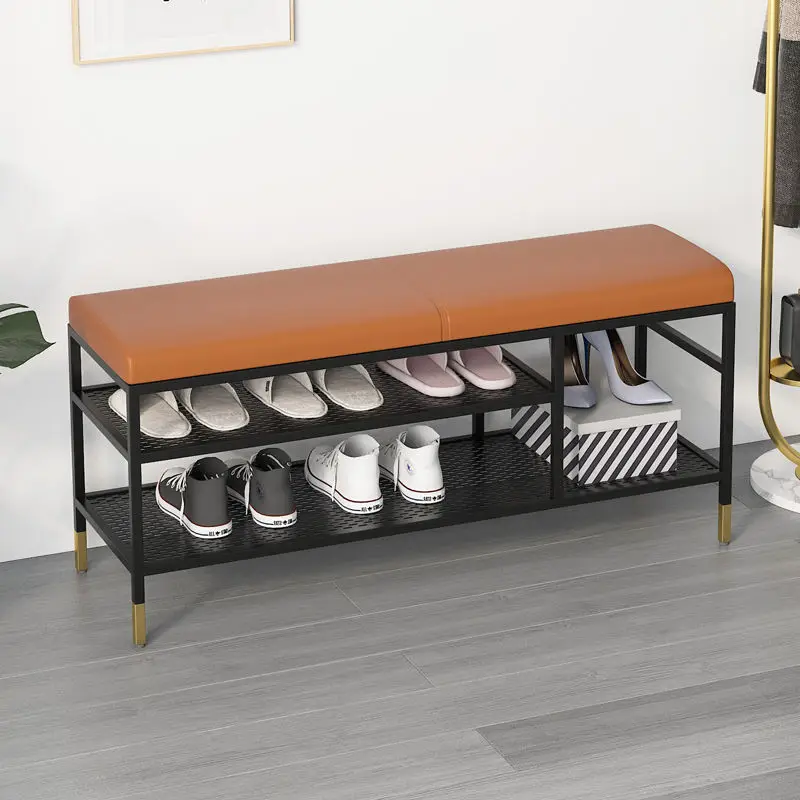 

Домашняя скамья-обувница для прихожей, с сиденьем, интегрированная в шкаф для обуви, простая и креативная, в стиле легкой роскоши.