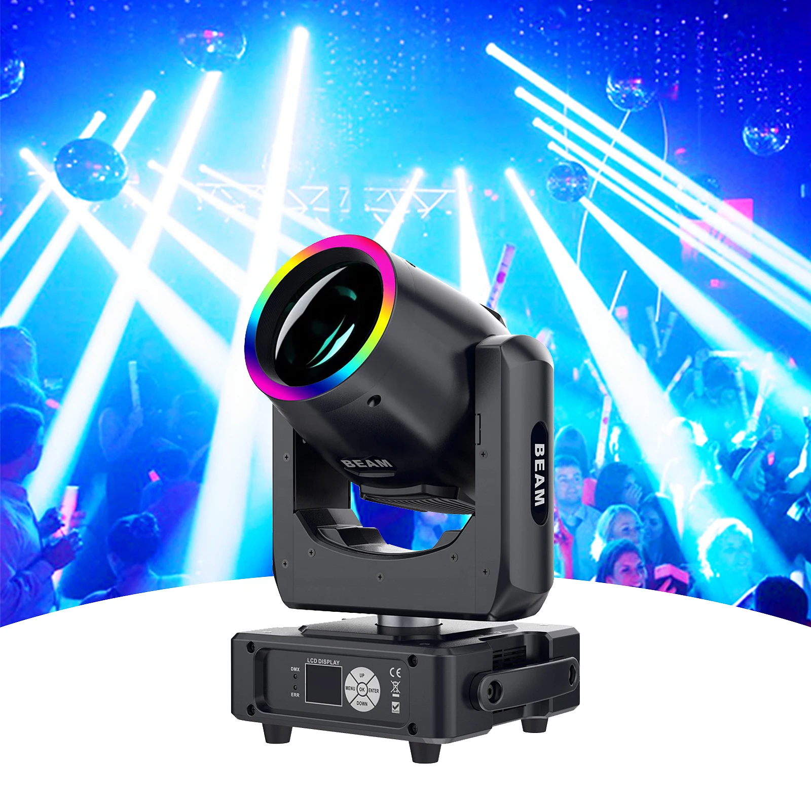 sharpy beam moving light stage lighting led light cabeza beam 230 7r with can add color touch LCD menu display beam 230