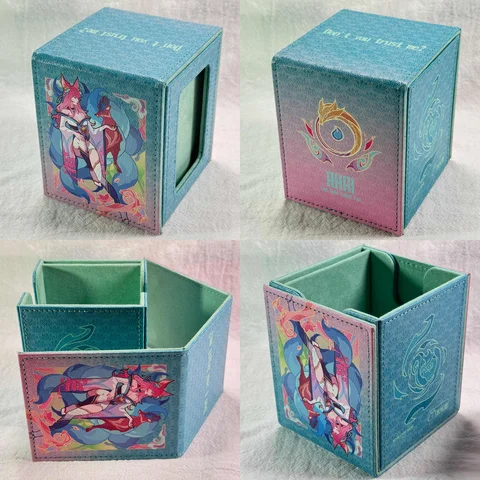 Goddess Story Ahri Card Storage Box Ws Opcg Ptcg Ptcg Ahri Leather Collection High Quality Card Protection Box Gift Toys