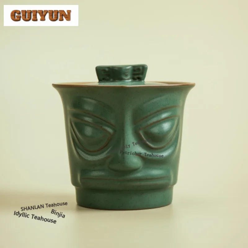 

250ml Sanxingdui Mask Cultural Creative Teapot Retro Tea Infuser Pot Tea Maker Kettle With Filter Chinese Tea Cha Collection