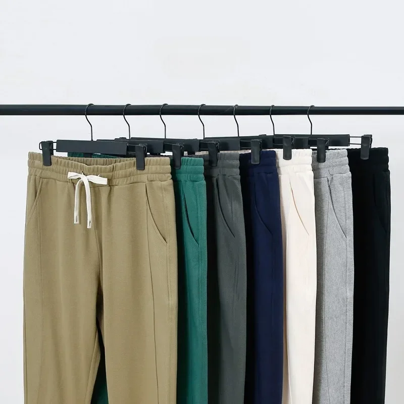 

Men's Spring and Autumn 300g Twill Cotton Retro Casual Sweatpants Loose Sports Pants Mens Trousers
