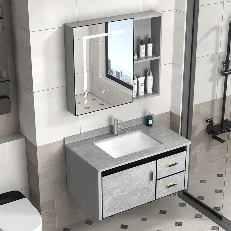 Simple Bathroom Vanity Cabinets with Sink Makeup Mirror Cabinets Bathroom Cabinet Washbasin Storage Shower Bathroom Furniture