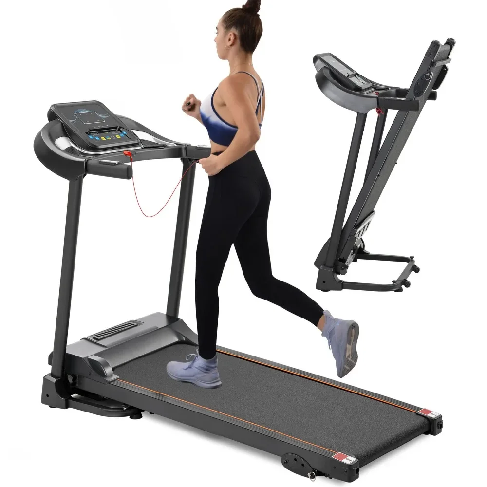 Compact Easy Folding Treadmill Motorized Running Jogging Machine with Audio Speakers and Incline Adjuster Freight free