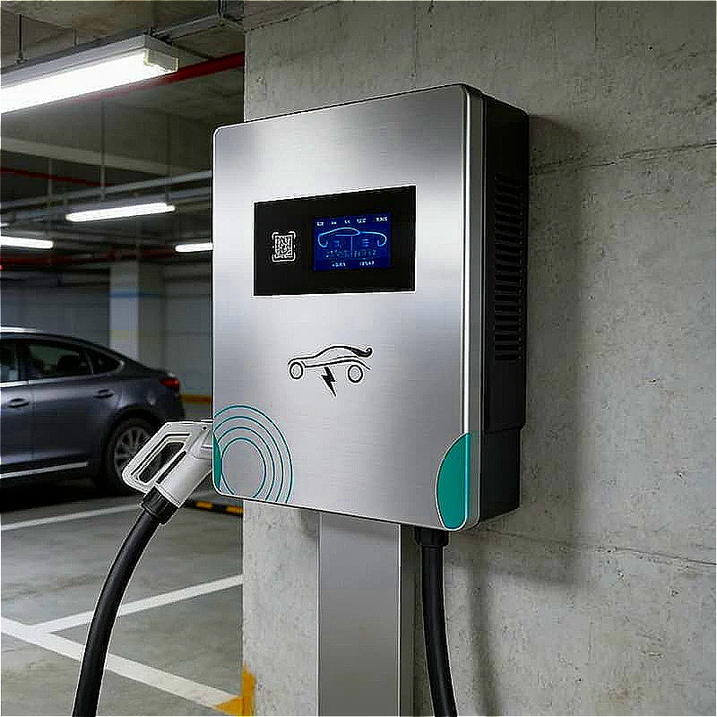 High Efficiency EV Charging Station AC Electric Vehicle Charger with Pedestal Mount for Hotel Resort Guest Parking Customized