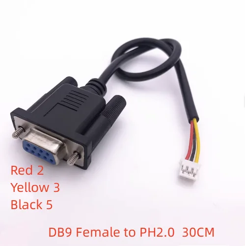 DB9 Female to XH2.54 PH2.0 DuPont single-head cable RS232 235 terminal cable DB9 Serial cable 30cm