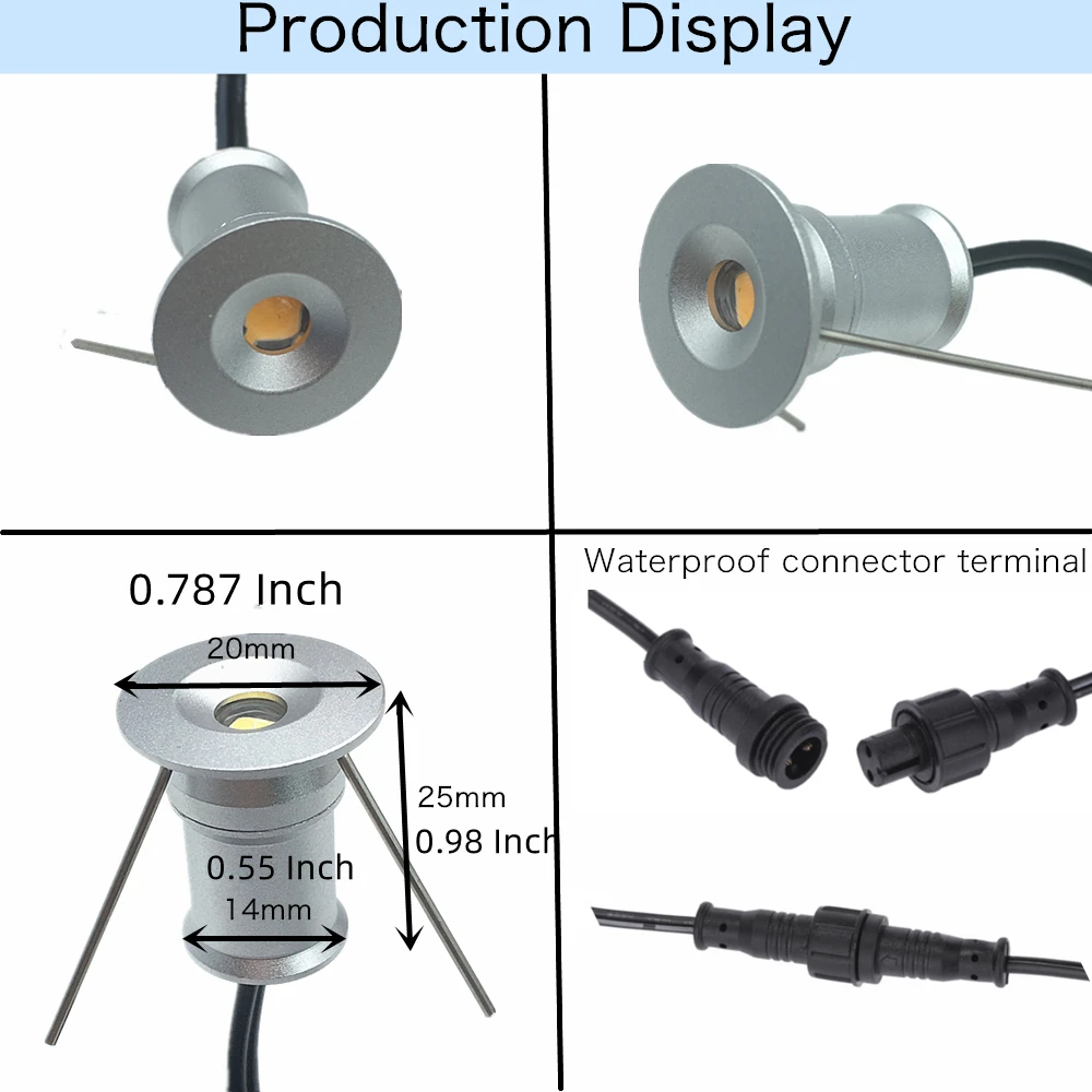 Mini oświetlenie pokładowe LED IP67 wodoodporne 15mm schody ogrodowe pod ziemią żarówka lampa 12V zewnętrzne schody oświetlenie krajobrazu AC220V