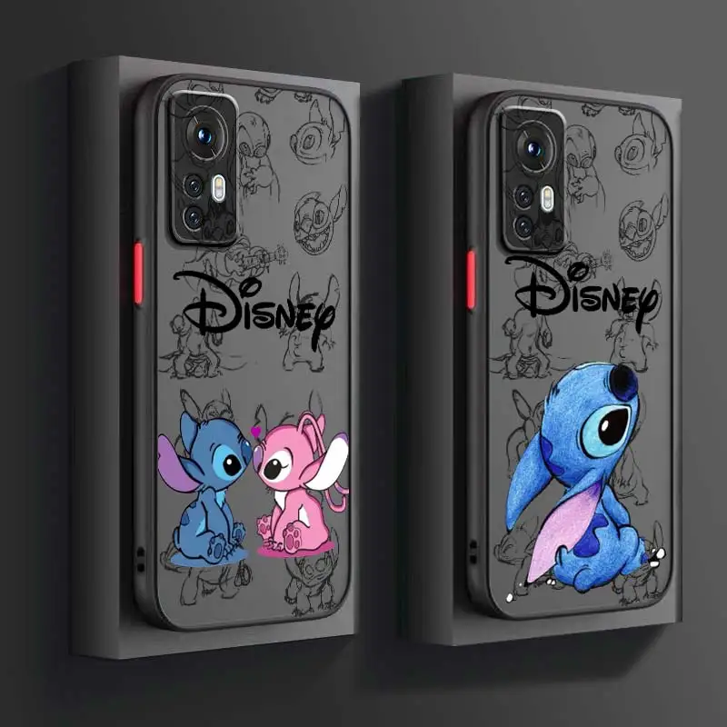 Disney Stitch Baby Cute For Xiaomi Mi 13 12 12T 11T 11 11i 10T 10 9T Pro Lite Ultra 5G Frosted Translucent Phone Case