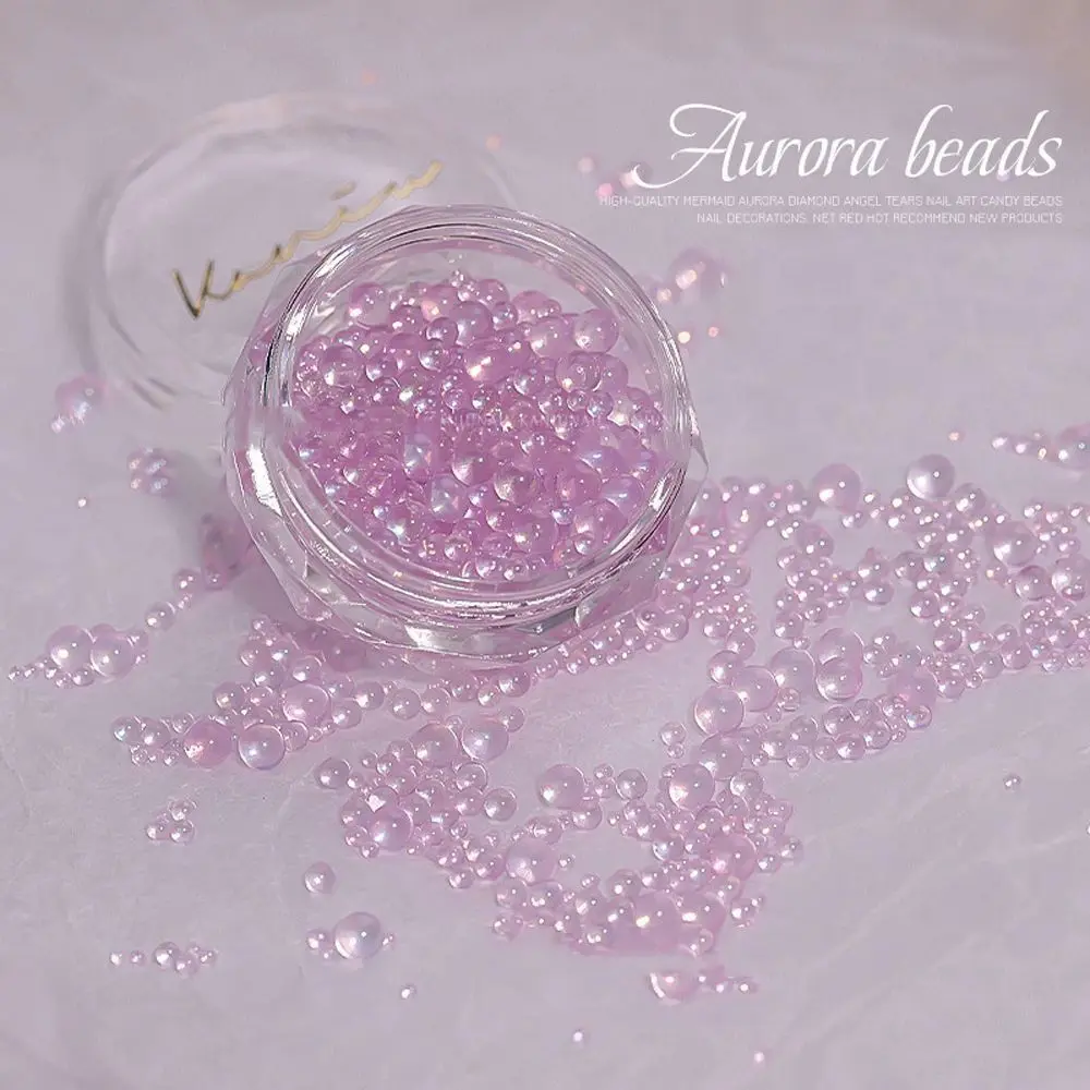 

High Quality Glass Nail Art Aurora Bubble Beads 3D Mixed 3D Nail Art Decoration Nail Charms Nail Art Bubble Bead