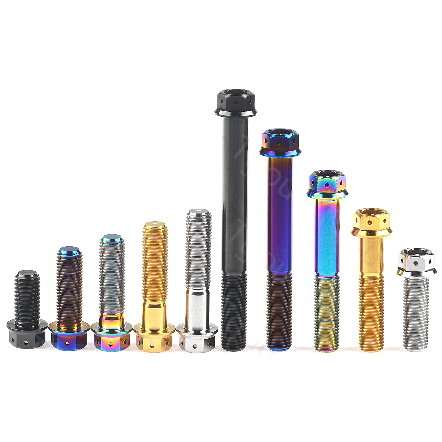 Titanium Bolt M10x20~90mm Pitch1.25/1.5mm Flange Inner Outer Hexagon Screws for Motorcycle Disc Brake Refitted