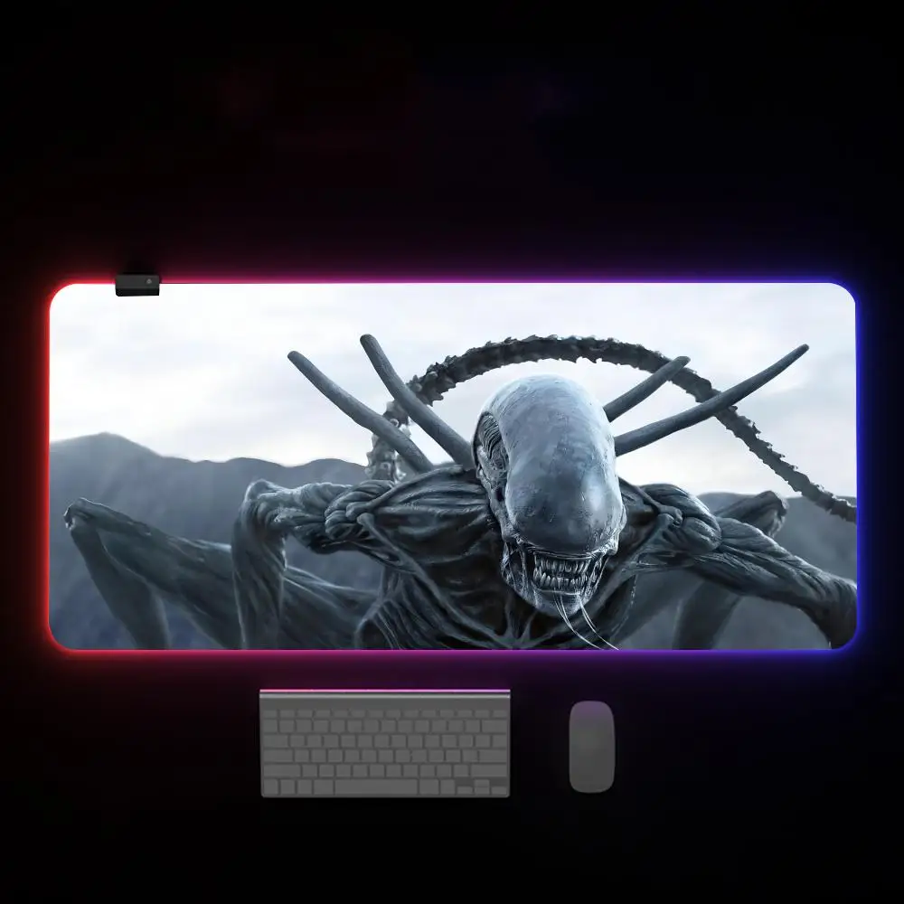 Imagem -05 - A-alien M-movies Mouse Pad Rgb Mousepad Gaming Mouse Pad Backlight Acessórios para pc Teclado Gamer Backlit Mat Mesa