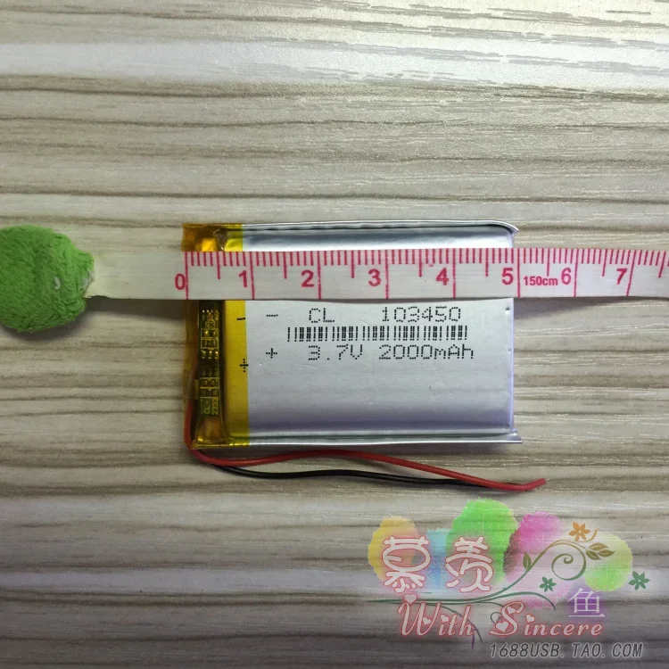 Nowy gorący A 103450   Ultra gruby polimer DIY, bateria do telefonu komórkowego, X30/X3, komputer dłoniowy, bateria Ma 2000 mAh