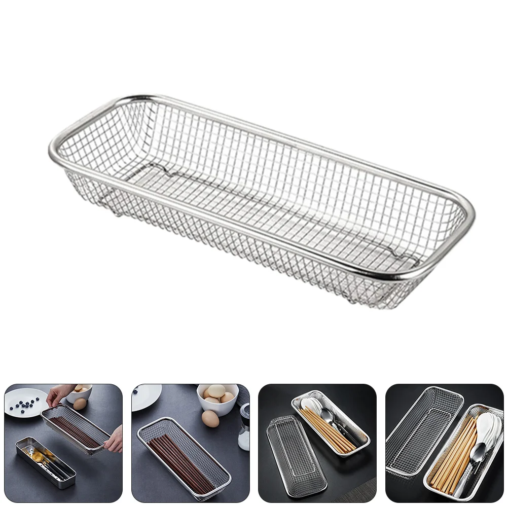 

1 pc Stainless Steel Disinfection Cabinet Chopstick Rack Cutlery Holder Silverware ganizer Tableware Drainer Dish Rack Fork