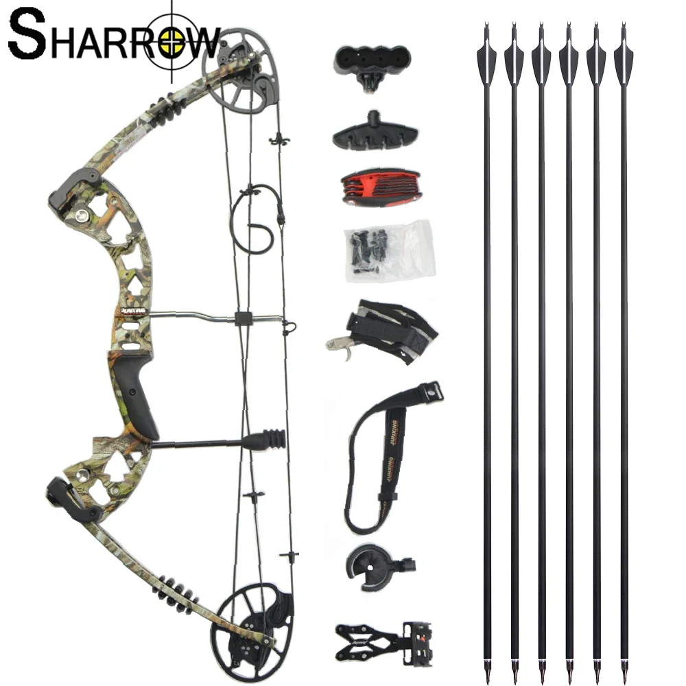 Junxing M125 Compound Bow Set  Archery Black Aviation Aluminum With 30-70lbs adjustable Draw Weight Hunting Bow Set