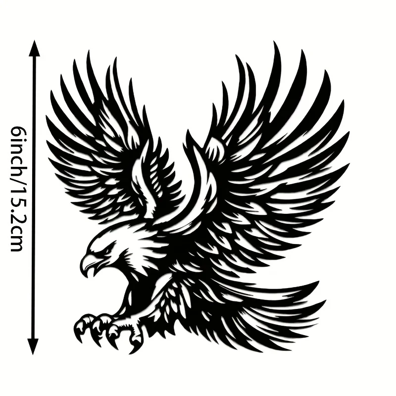 1Pcs Black & White Flying Eagle Waterproof Vinyl Sticker, Decal for Vehicle Interior & Exterior Decor