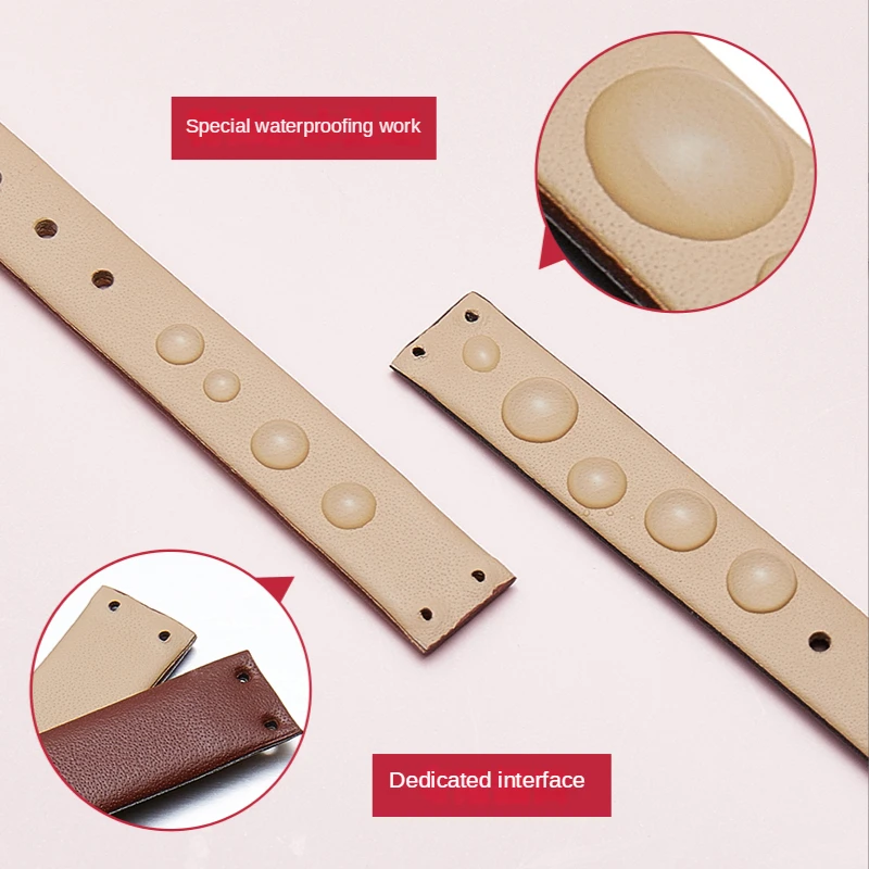 Genuine Leather Watch Band for Victoria Hyde Vh30079 Waterproof Sweat-Proof Soft Comfortable Women Watch Strap 10mm Wristband