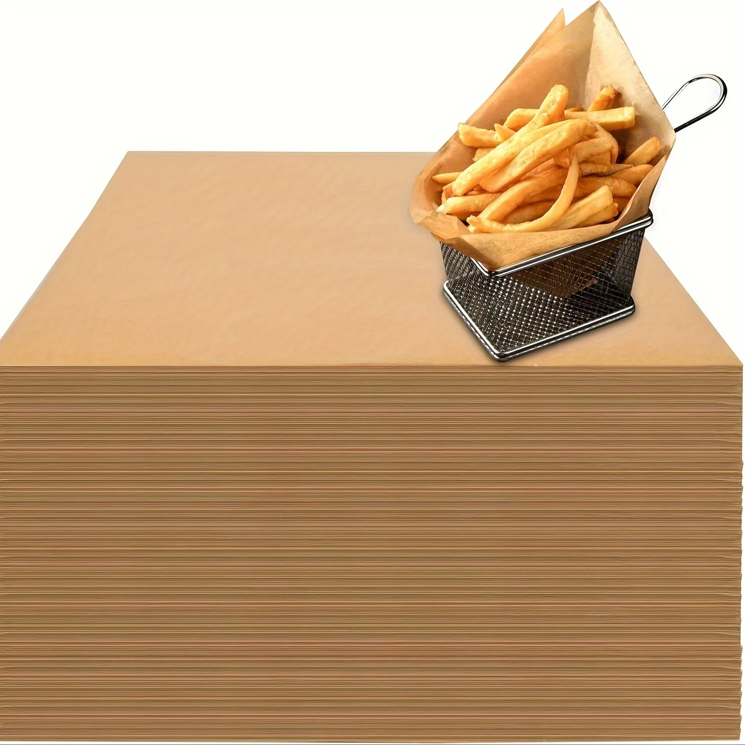 100 Stück vorgeschnittene Deli-Wachspapierbögen, 30,5 x 30,5 cm, natürliche Pergamentpapierbögen aus