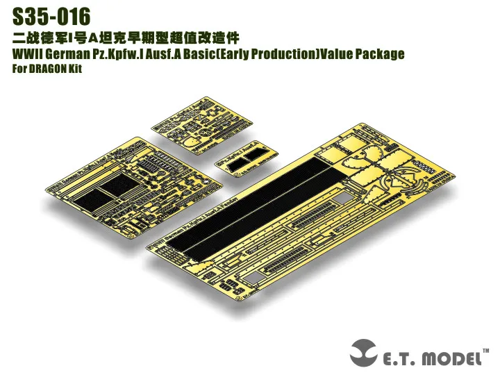 

ET Model S35-016 WWII German Pz.Kpfw.I Ausf.A Basic(Early Production)Value Package Photo-Etched Part For DRAGON Kit (No Tank)