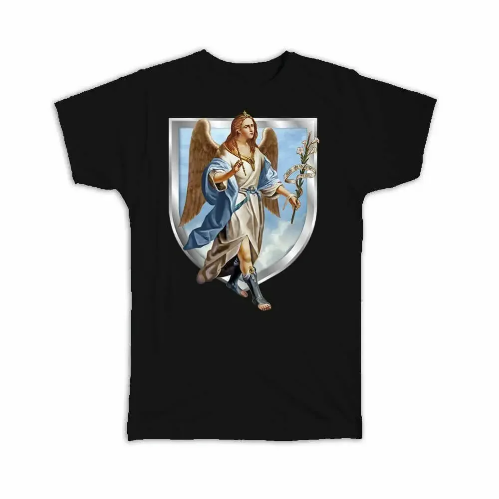 Saint Gabriel The Archangel Religious Catholic Angel T-Shirt. Summer Cotton Short Sleeve O-Neck Mens T Shirt New S-3XL