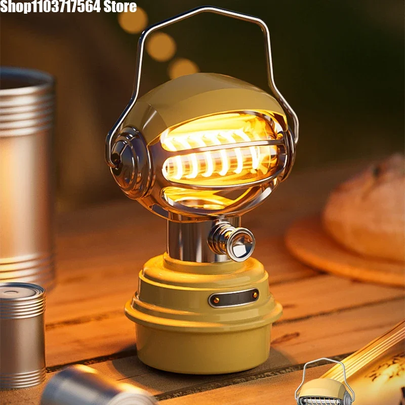 Lampe de camping aste rétro, lumière de camping étanche, lumière de camping extérieure, lumière non polaire, lumière rotative à intensité variable