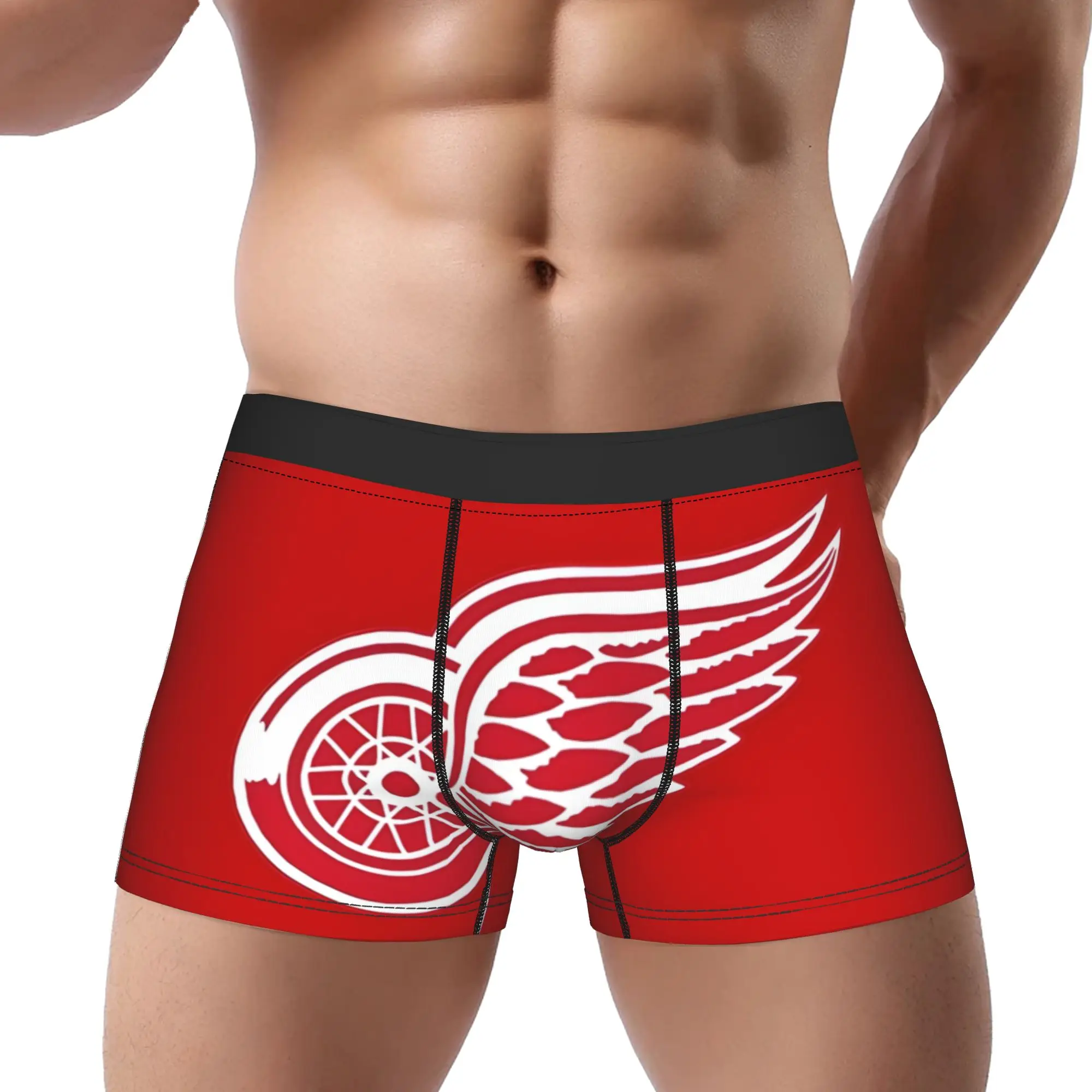 

1piece Red Wings Logo Underpants Homme Panties Man Underwear Print Shorts