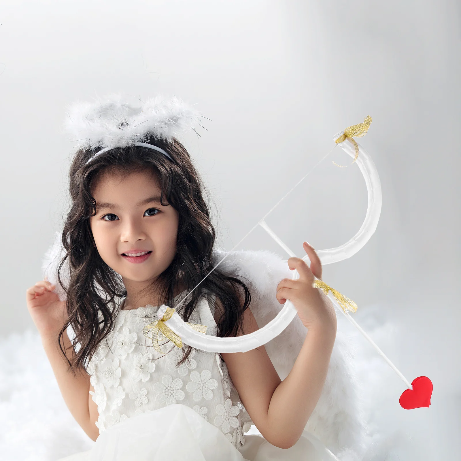 Roupa de cupido com arco e flecha fantasia de dia dos namorados para mulheres e homens acessório de cosplay