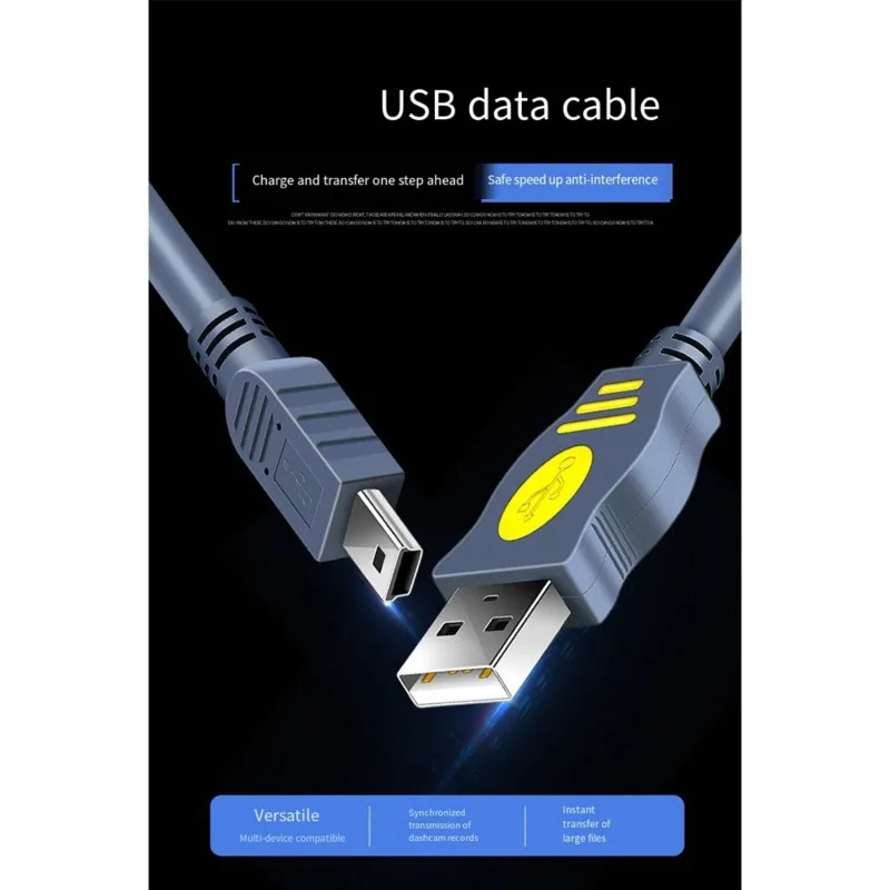 B29C-USB A To 5Pin USB Cable USB 2.0 Charging And Data Transfer Cord For Car Cameras Storage Devices 1.5M