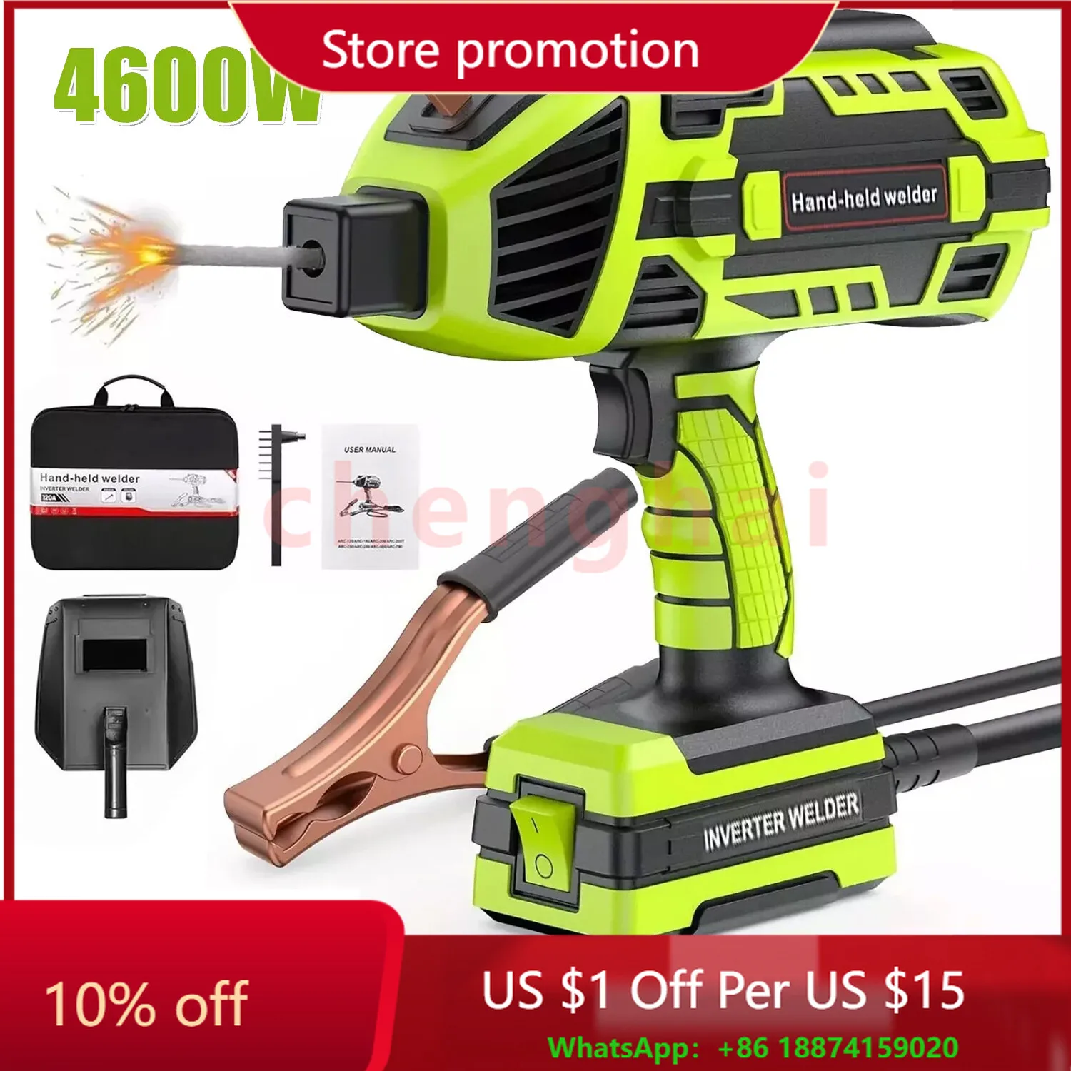 

Upgraded Welding Machine 4600W 110V Handheld Electric Portable ARC Welder Gun