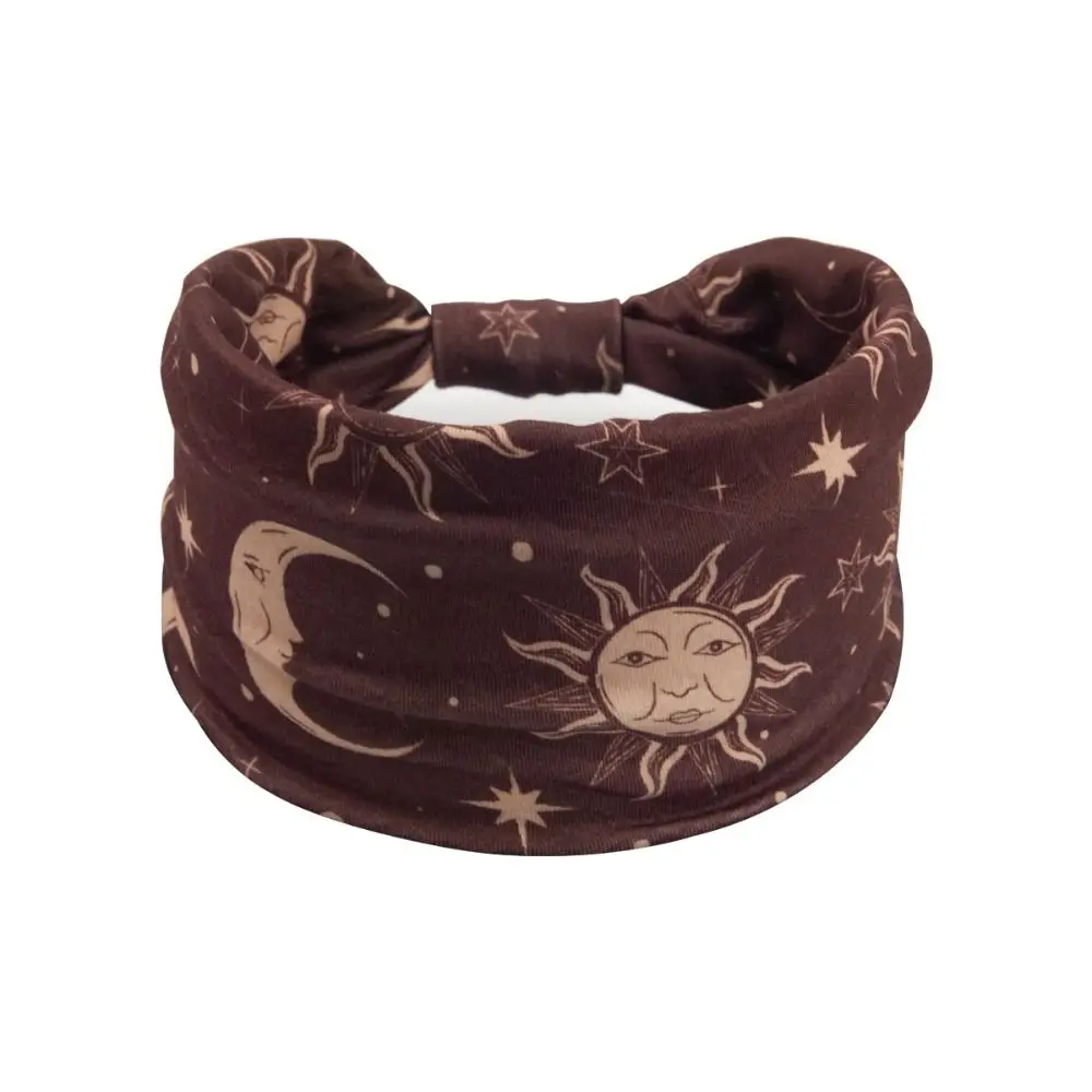 

New Elastic Wide Headbands Boho Flower Print Turban Vintage Knot Wide Brim Printed Headscarf Girls
