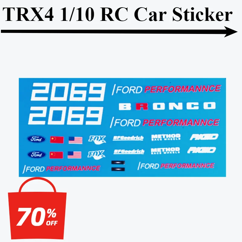 D1RC Baja baja1000 racing bronco R simulation transparent sticker for 1/10 RC Crawler Car TRX4 Ford Fierce Horse Accessories