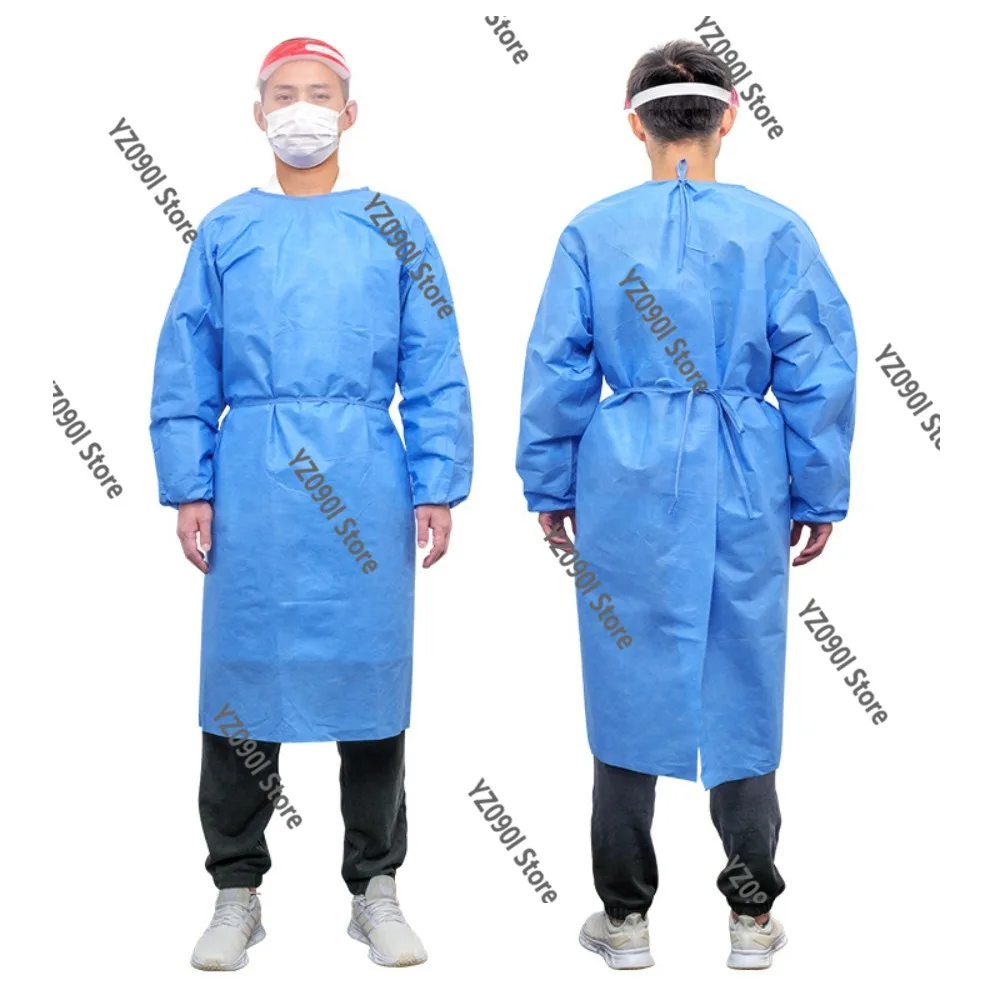 

10 Pieces Medical Surgical Gown Disposable Reinforced Design With SMS Mesh Cuff Individual Wrapped